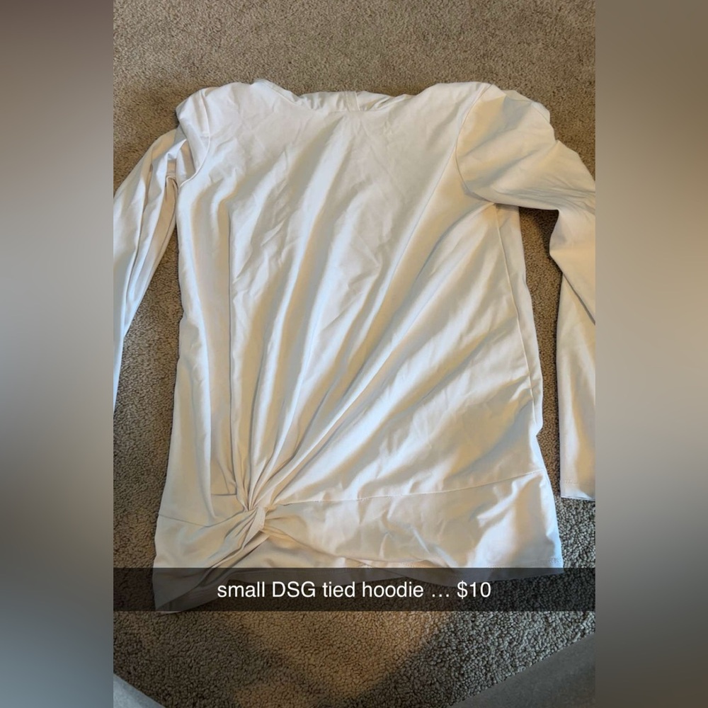 DSG White Tie Front Long Sleeve Top